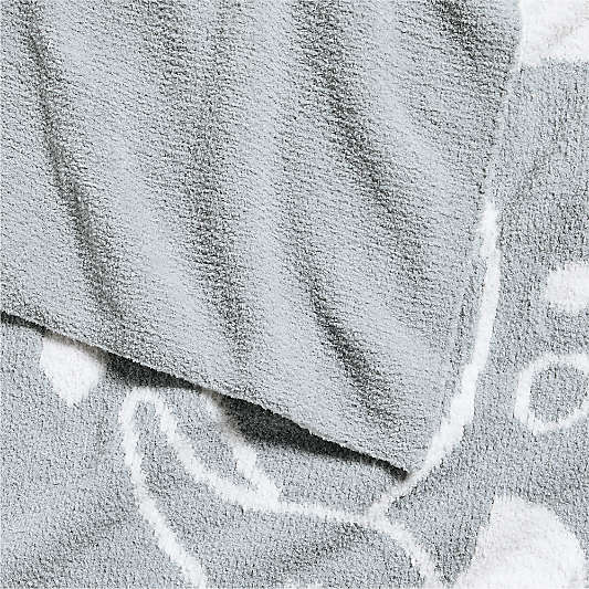 Reversible Sleepy Baby Blue Elephant Chenille Baby Stroller Blanket