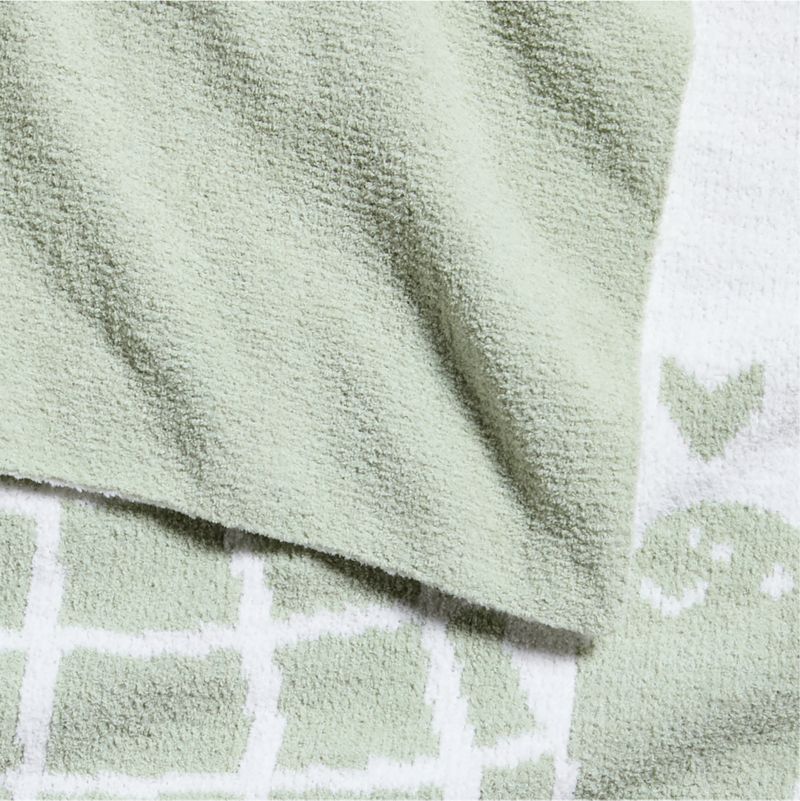 Reversible Sleepy Baby Green Turtle Chenille Baby Stroller Blanket - image 4 of 7