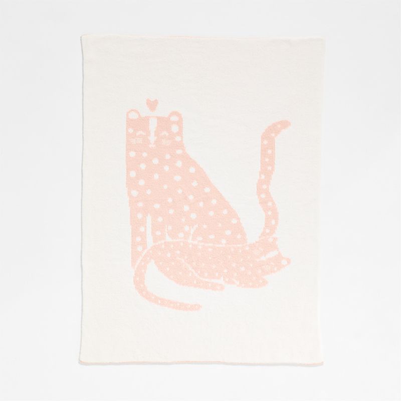 Reversible Sleepy Baby Light Pink Leopard Chenille Baby Stroller Blanket - image 5 of 7