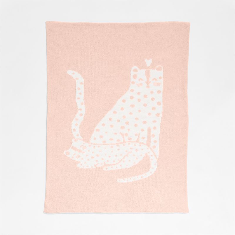 Reversible Sleepy Baby Light Pink Leopard Chenille Baby Stroller Blanket - image 1 of 7