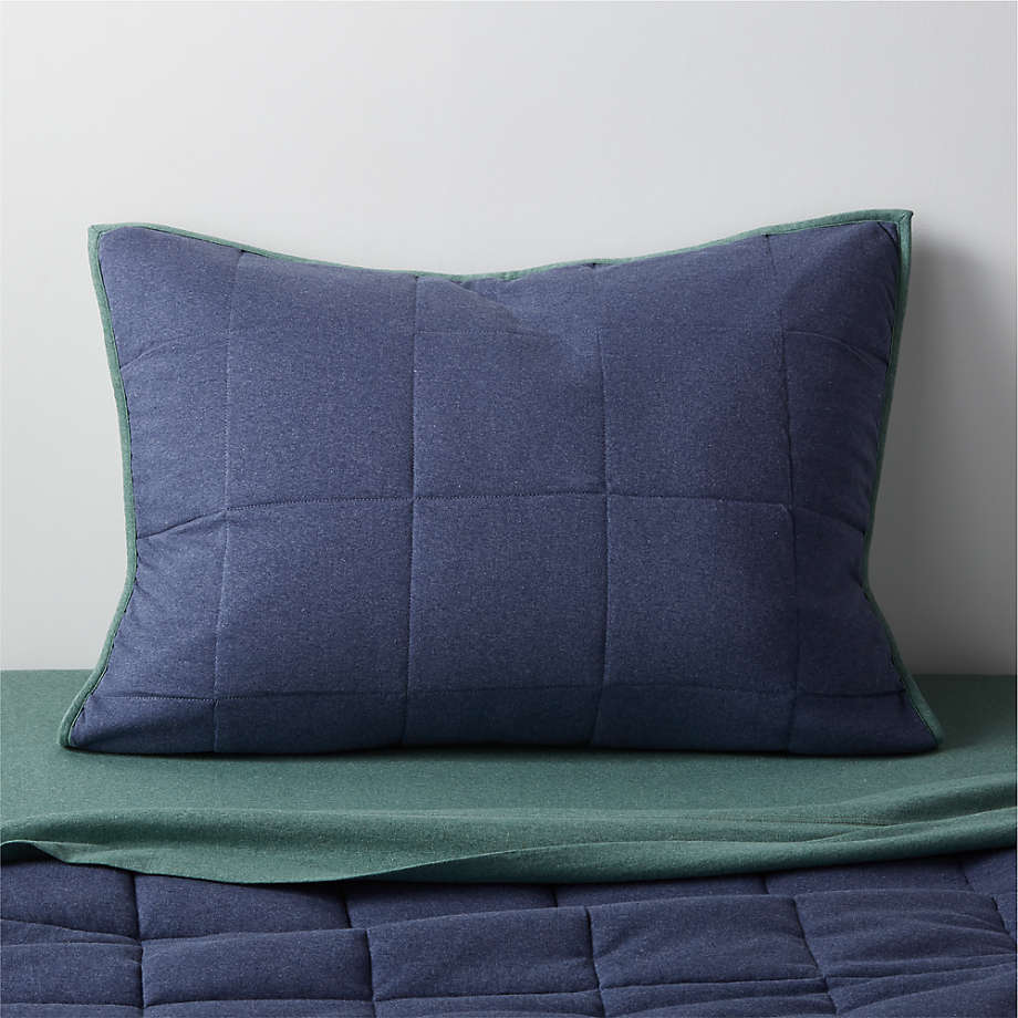 dark blue pillow shams
