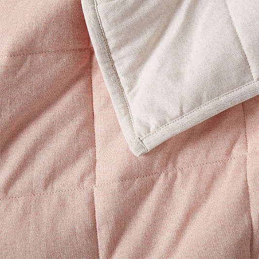 Comfy Tee Organic Cotton Jersey Reversible Pink and Beige Twin XL Quilt