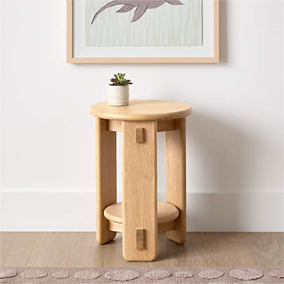 Rowan 15" Natural Wood Round Nursery Side Table