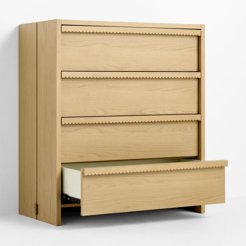 Raya 36" Natural Oak Wood 4-Drawer Kids Dresser - image 3 of 6