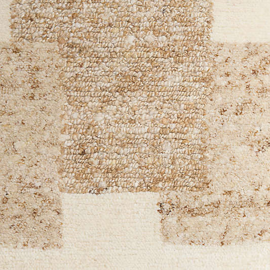 Rye Wool Handknotted Ivory Rug Swatch 12"x18"