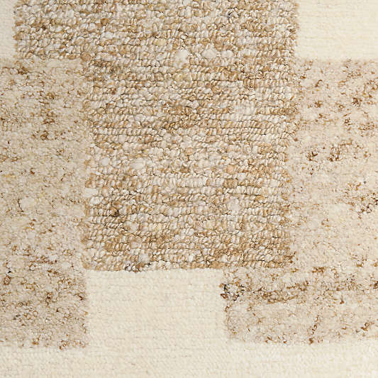 Rye Wool Handknotted Ivory Rug Swatch 12"x18"