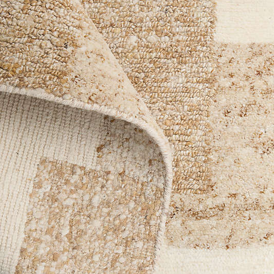 Rye Wool Handknotted Ivory Rug Swatch 12"x18"