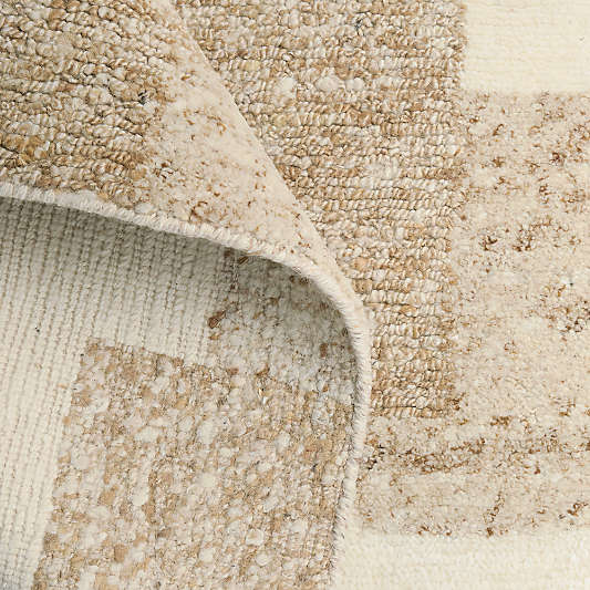 Rye Wool Handknotted Ivory Rug Swatch 12"x18"
