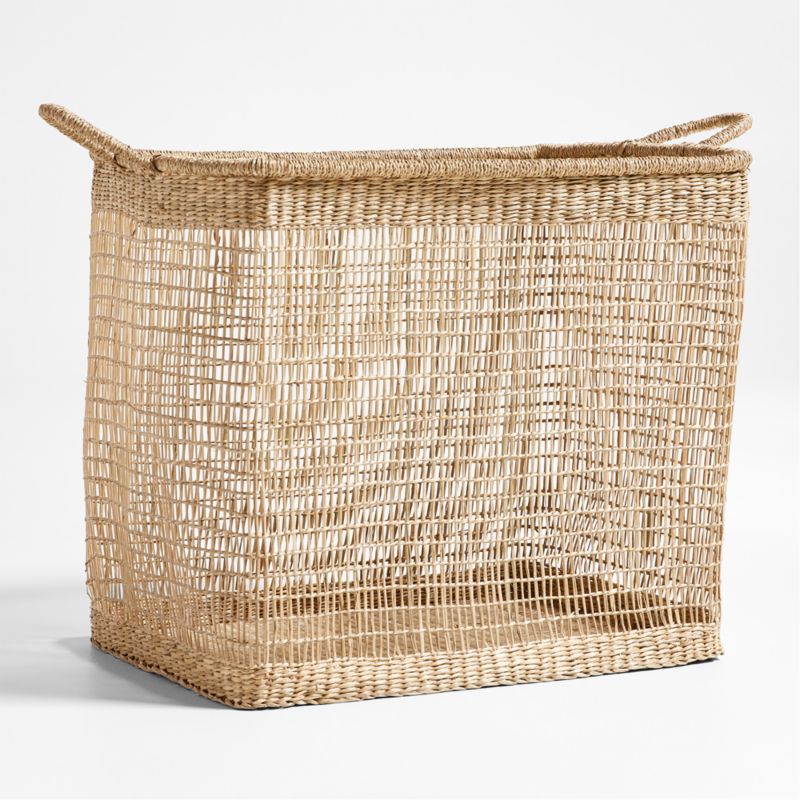 Rybak Large Rectangular Woven Decorative Blanket Basket - image 6 of 8