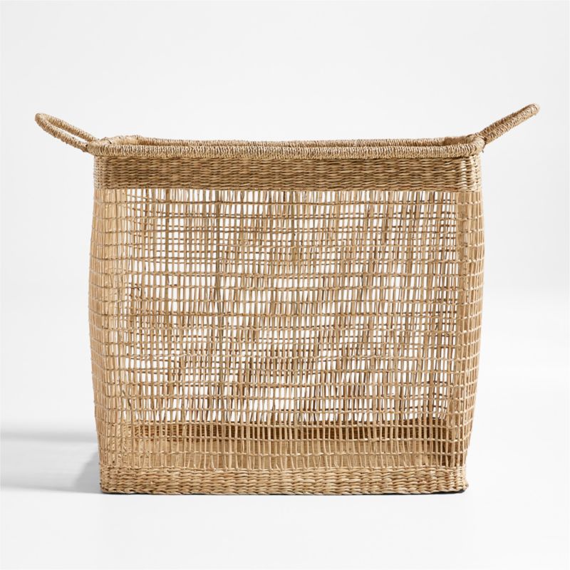 Rybak Large Rectangular Woven Decorative Blanket Basket - image 5 of 8