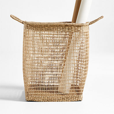 View Rybak Medium Square Woven Decorative Blanket Basket details