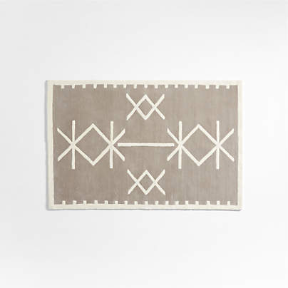 Ryka Responsibly Sourced Wool Grey Geometric Kids Rug 4x6