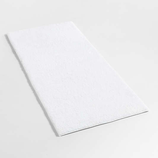 Rylan Cotton Ribbed Reversible White Bath Runner Rug 24"x60"