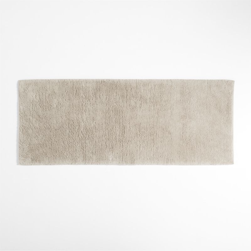 Raffee White Fluffy Cotton Bath Mat