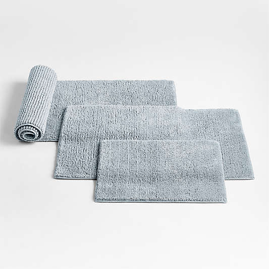 Rylan Organic Cotton Mist Blue Bath Mats