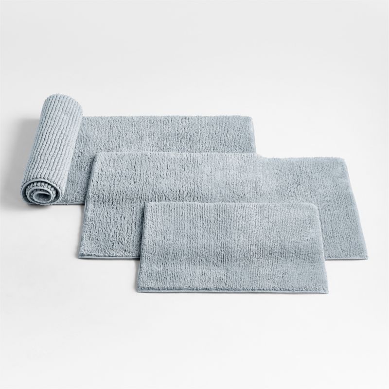 Blue And Black Cotton Bath Mat, For Bathroom, Mat Size: 30 X 20 Inches