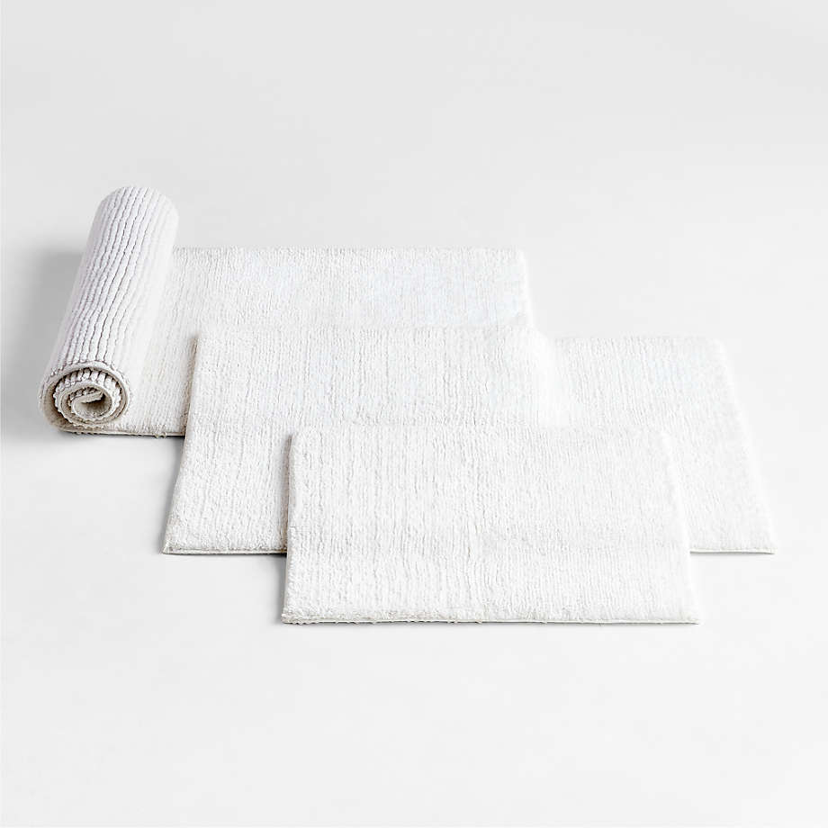 Ample Decor Cotton Bath Mats 2 Pack 24x17 inches 1350 GSM - for Bathroom  Floor, Shower - White 
