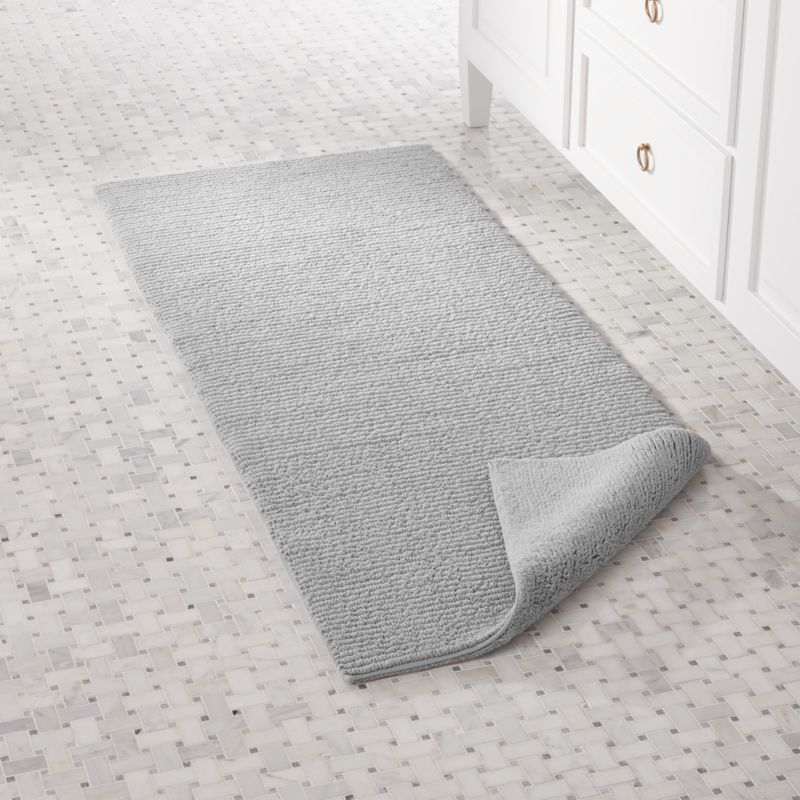 Rylan Cotton Ribbed Reversible Silver Bath Runner Rug 24