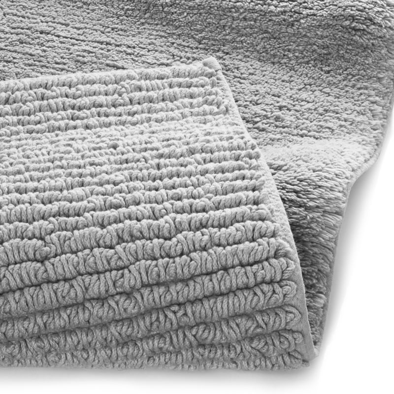 Rylan Cotton Ribbed Reversible Silver Bath Runner Rug 24