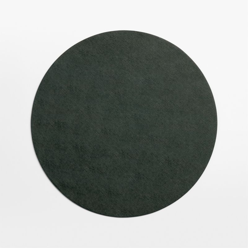 Rizzo Nordic Trees Green Easy Care Faux Leather Reversible Round Placemat - image 1 of 3
