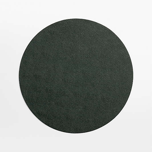 Rizzo Nordic Trees Green Easy Care Faux Leather Reversible Round Placemat