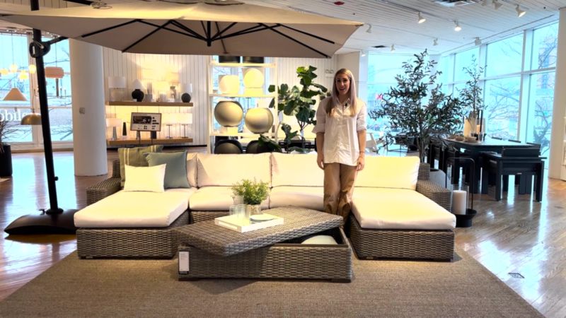 Play Abaco 83" Resin Wicker Outdoor Sofa with Natural Sunbrella ® Cushions - video 2 of 2