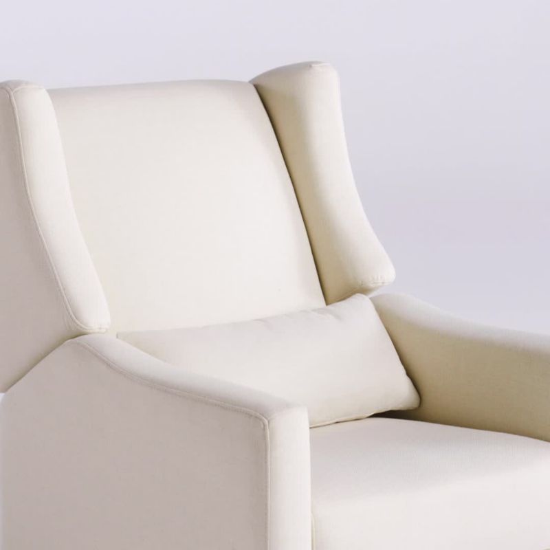 Babyletto Kiwi Ivory Boucle Nursery Power Recliner Chair with Gold Base