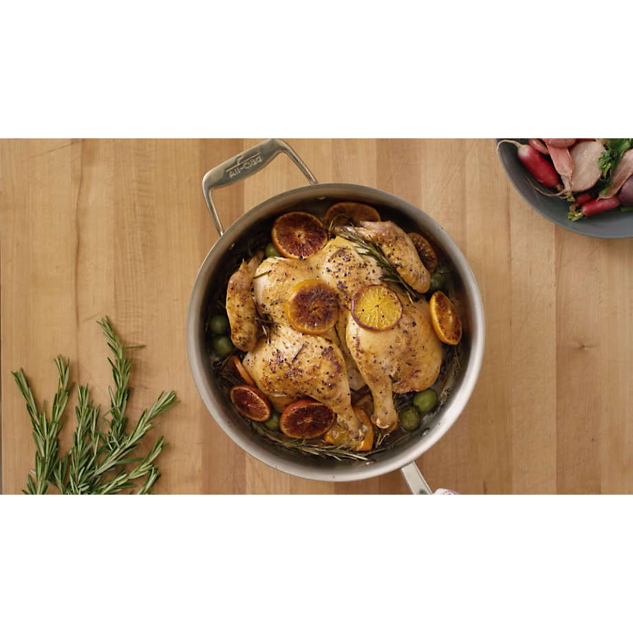 All-clad HA1 Nonstick 4 qt Sauteuse w/Glass Lid and All-clad Mitts