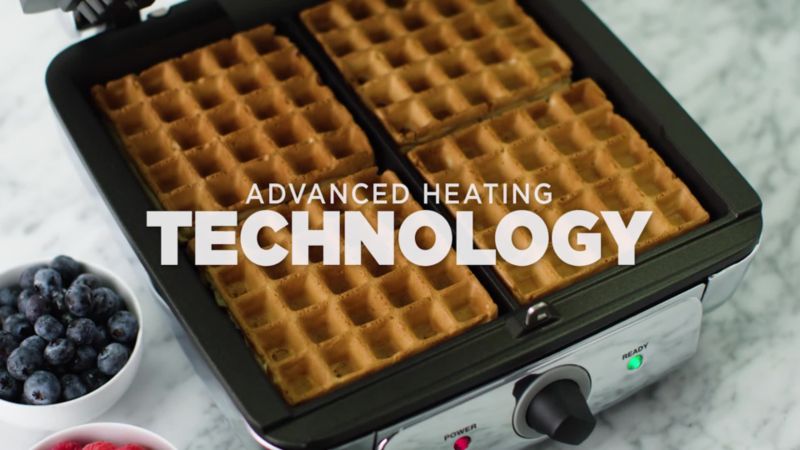 Play All-Clad ® 4-Slice Stainless Steel Waffle Maker with Removable Plates - video 2 of 2