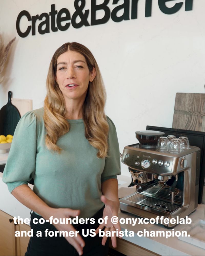 Breville ® Barista Express Impress Espresso Machine in Black Stainless Steel