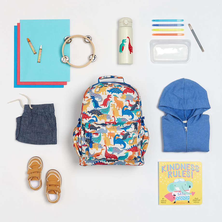 Colorblock Navy and Ochre Medium Kids Backpack with Side Pockets