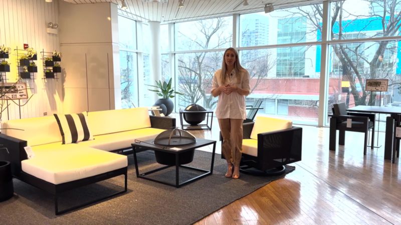 Play Dune 2-Piece Black and White Outdoor Sectional Sofa with Left-Arm Chaise - video 1 of 1