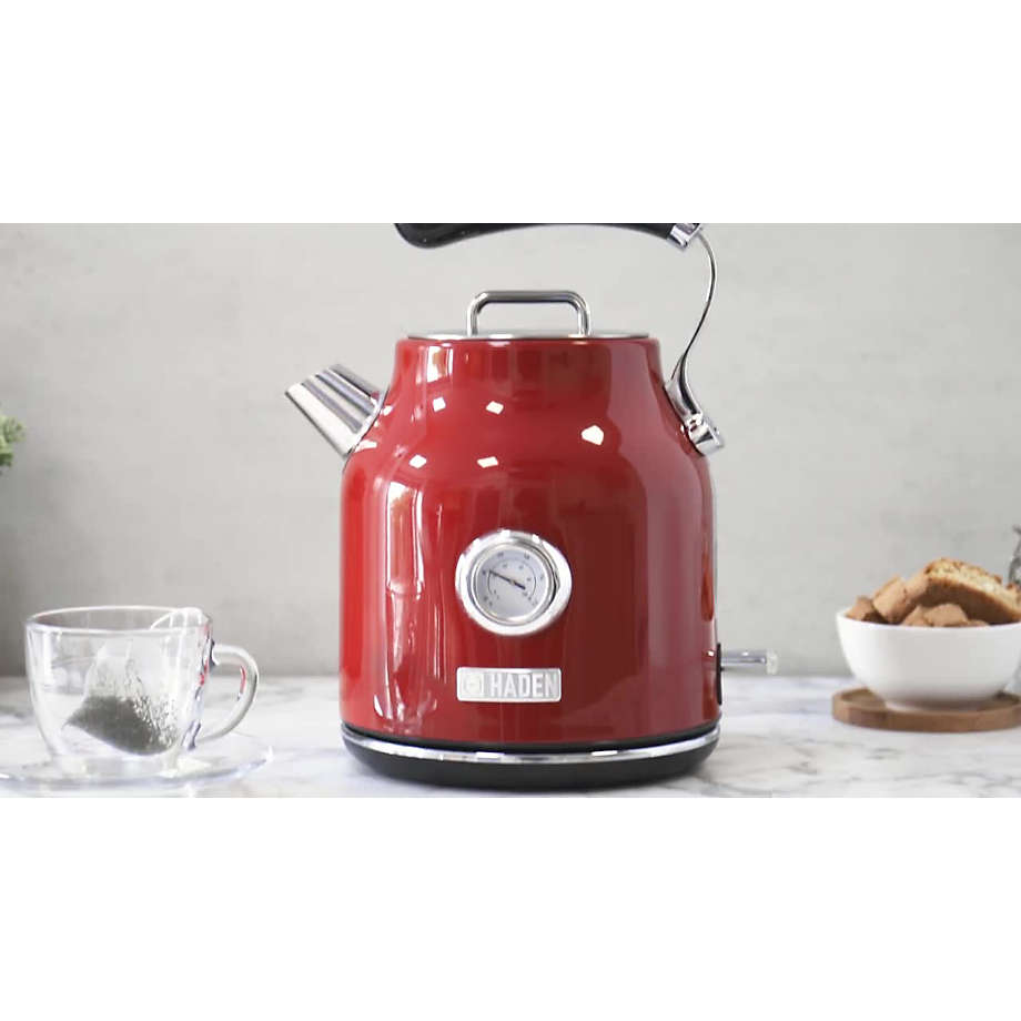 Haden Dorset Stainless Steel Cordless Electric Kettle - Red, 1.7 L