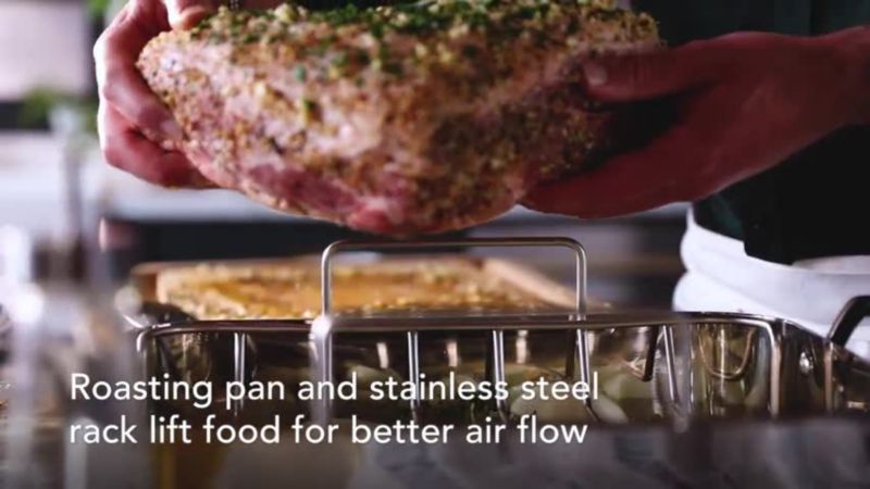 Play KitchenAid Stainless Steel Roasting Pan with Rack - video 1 of 2