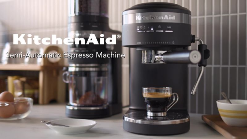 Play KitchenAid ® Matte Black Semi-Automatic Espresso Machine - video 1 of 4