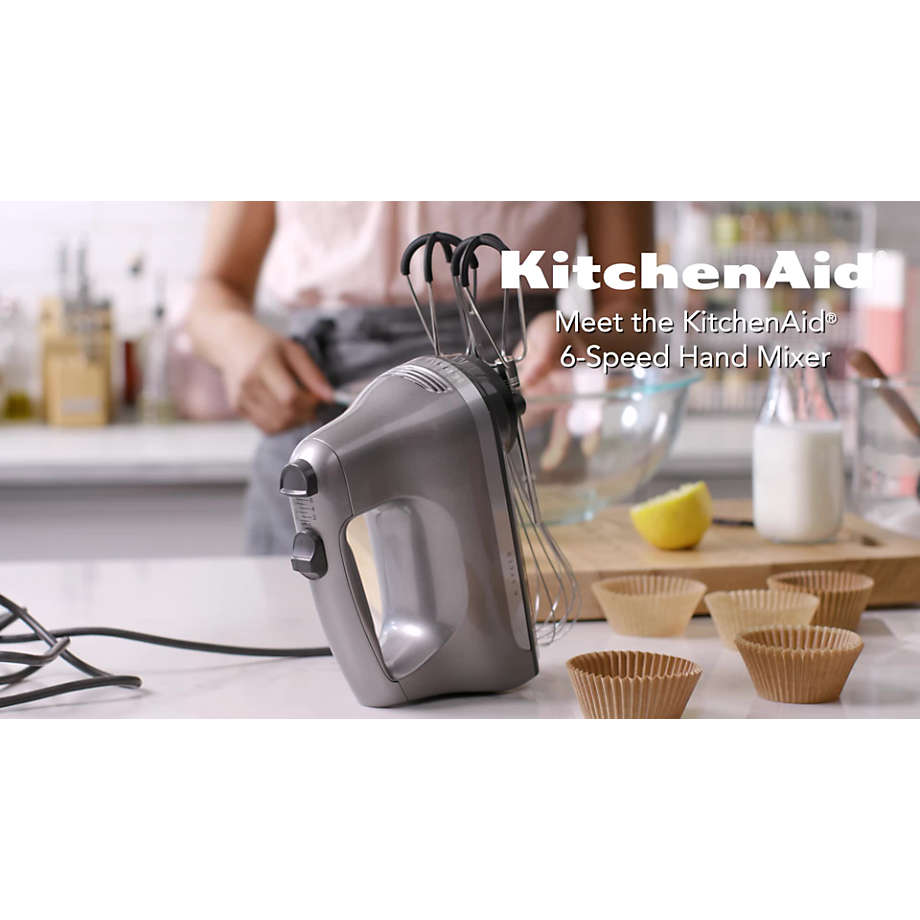 KitchenAid 6 Speed Contour Silver Electric Hand Mixer with Flex