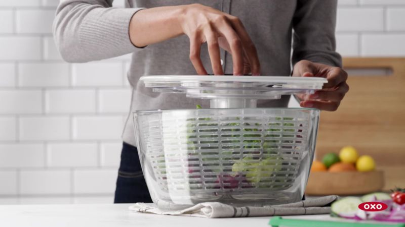 Play OXO ® Glass Salad Spinner - video 3 of 3