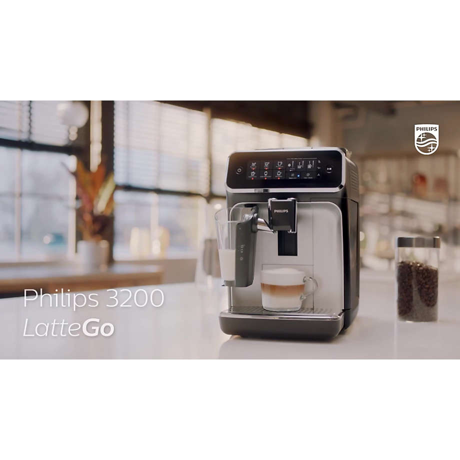 Philips 3200 Series Fully-Automatic Espresso Machine with LatteGo + Iced Coffee Maker