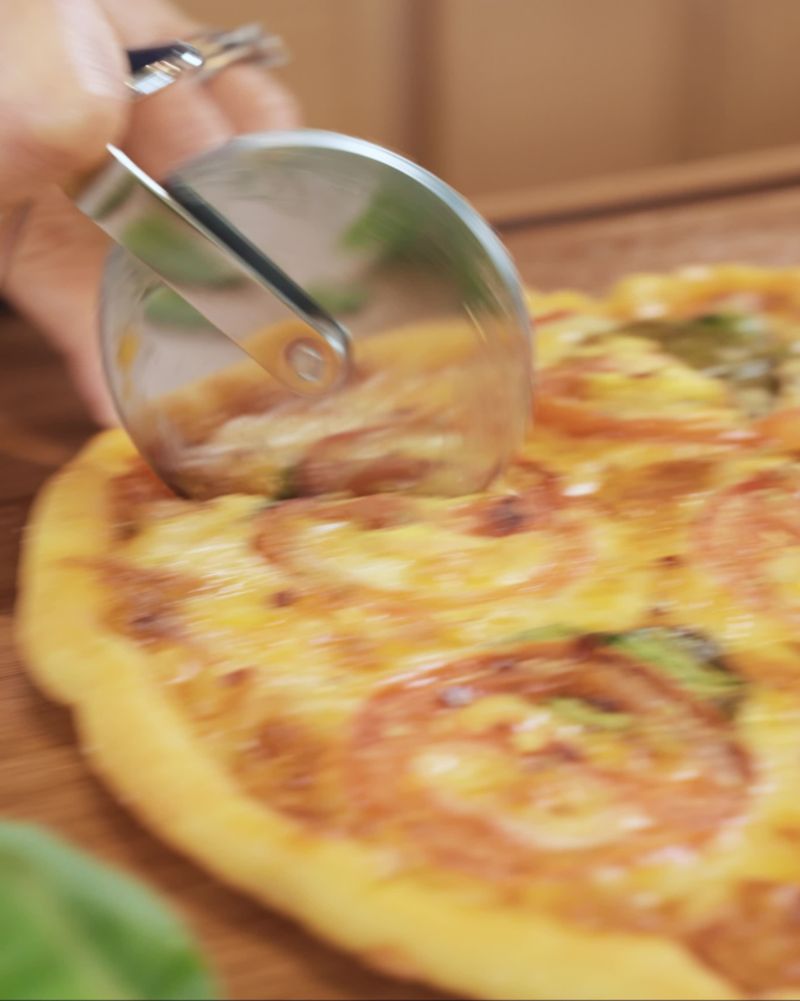 Play Crate & Barrel Black Soft-Touch Pizza Wheel - video 1 of 1