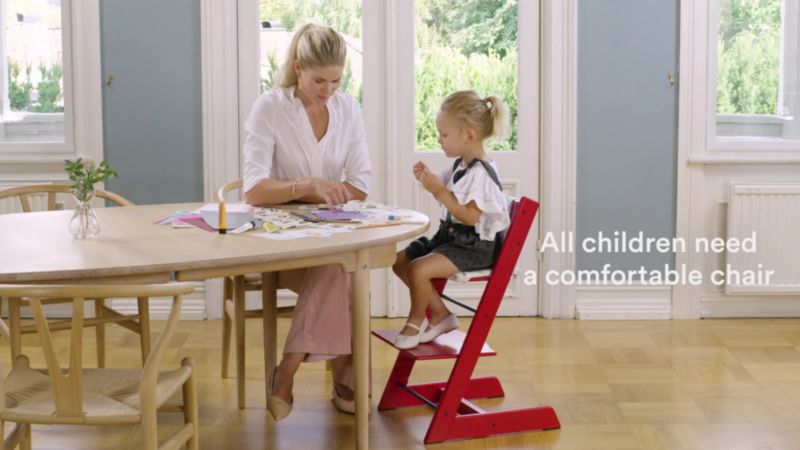 Play Stokke® Tripp Trapp® Soft Mint Green Wood Baby High Chair - video 1 of 2