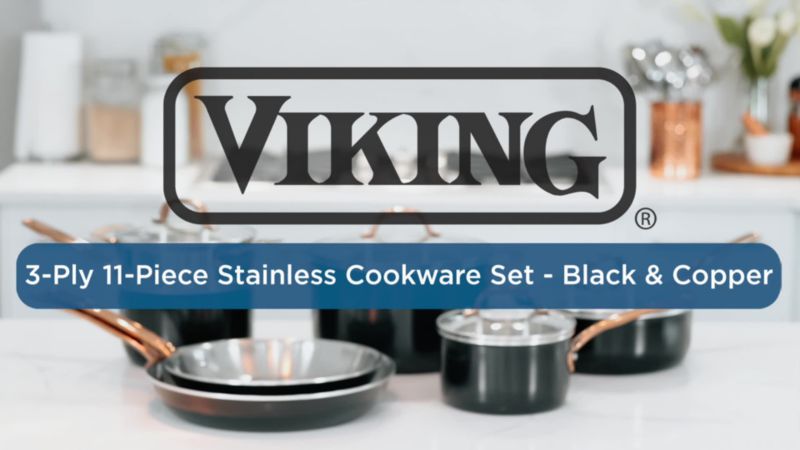 Viking ® 11-Piece Cookware Set with Copper Handles