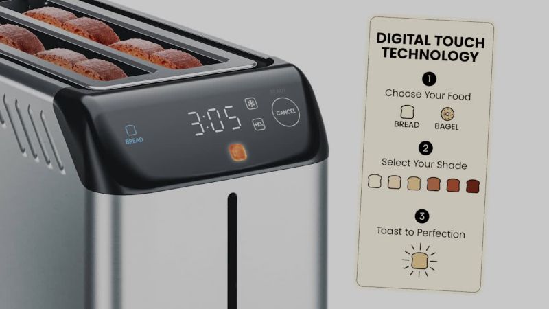 Play Chefman Smart Touch 4-Slice Long Slot Toaster - video 1 of 1