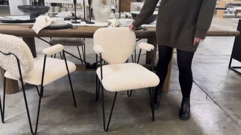 Play Apres Shearling Dining Arm Chair - video 1 of 1