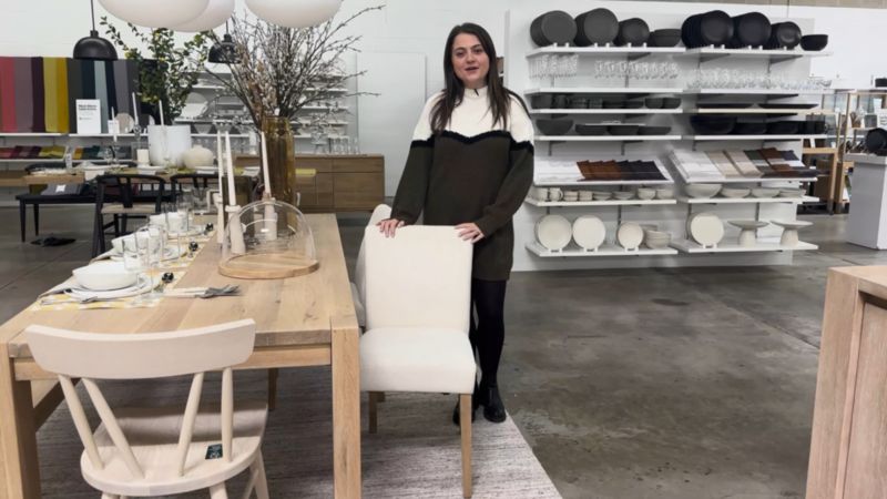 Play Lowe Ivory Leather Bar Stool with Ebony Wood Legs - video 1 of 1