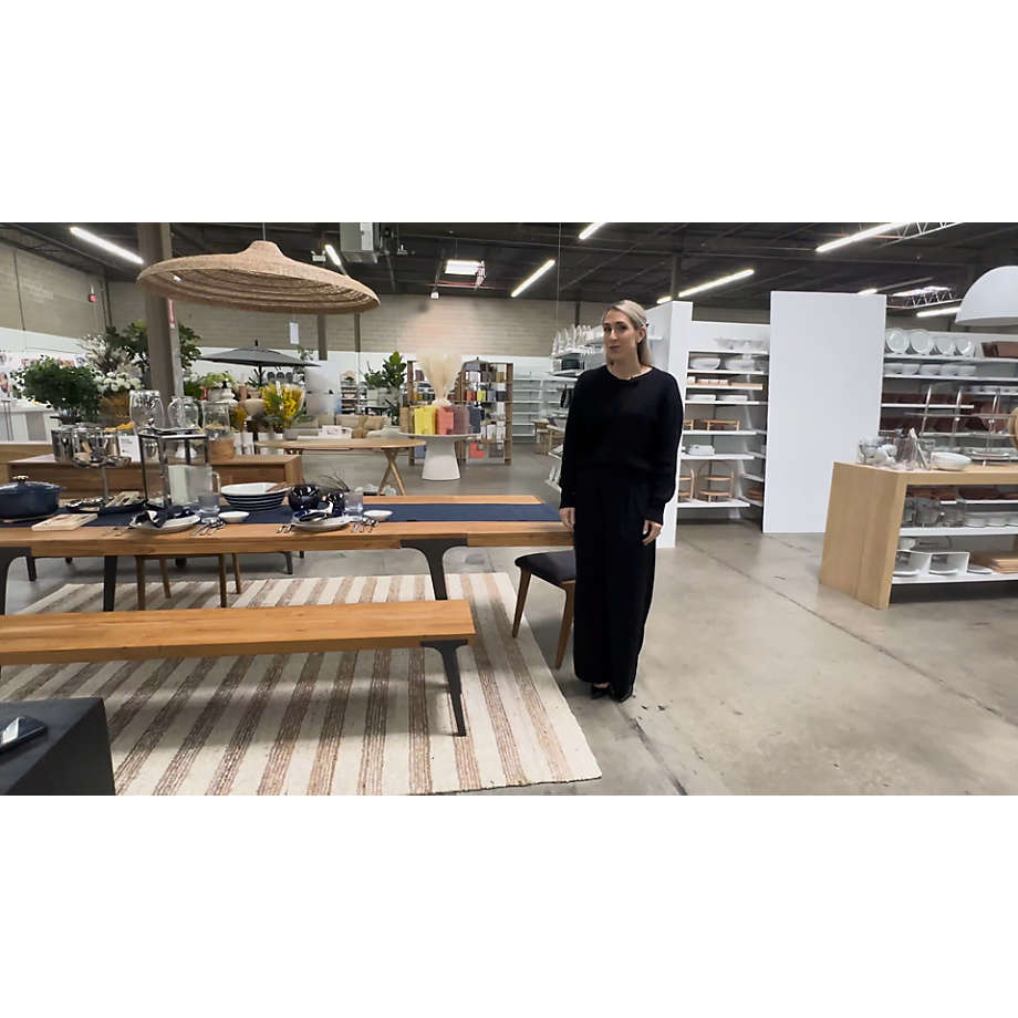 Lakin White Oak Wood Extendable Dining Table Crate Barrel