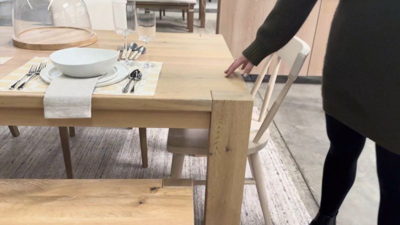 Terra 90" Natural White Oak Solid Wood Dining Table