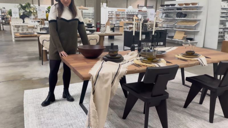 Play Yukon 58" Warm Acacia Live Edge Solid Wood Dining Table - video 2 of 2