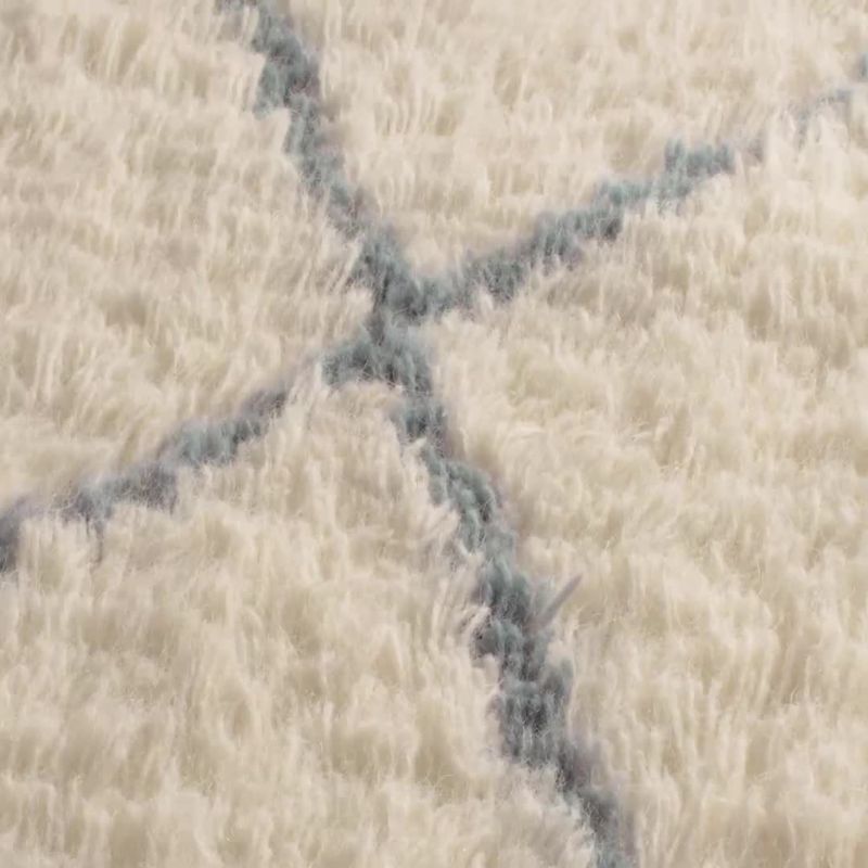 Play Moroccan Arlequin Diamond Wool Smoke Blue Kids Area Rug 5'x8' - video 1 of 1