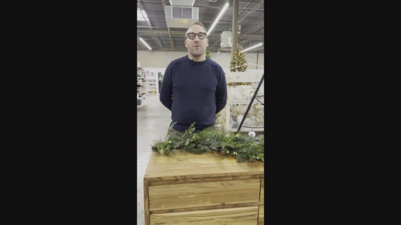 Play Faux Pre-Lit LED Pine and Eucalyptus Garland 6' - video 3 of 3