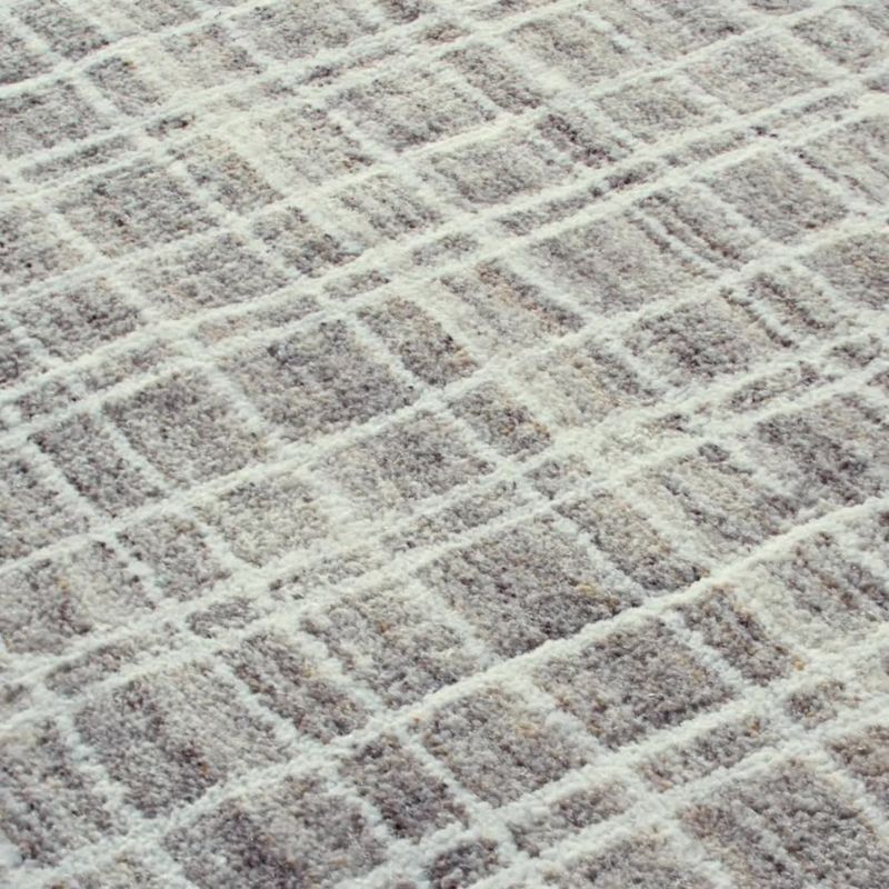 Play Talence Checkered Sand Beige Rug Swatch 12"x18" - video 1 of 2